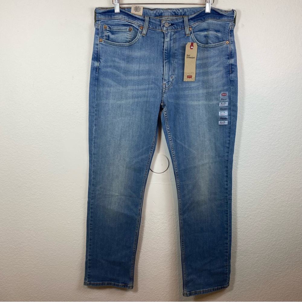 NWT Levi’s 514 Men’s 36x32 Straight Leg Light Wash Stretch Regular Fit High Rise
